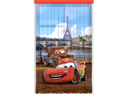 Dětský závěs DISNEY - Hrdinové Cars v Paříži - 140x245 cm