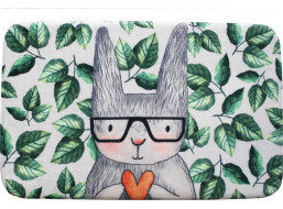 Pěnová koupelnová předložka BUNNY & ME 50x80 cm - bílá/zelená