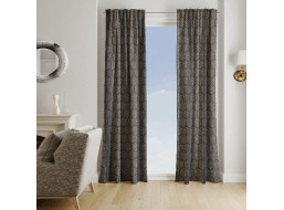 Designový závěs s řasící páskou SOFIA VELVET GEO 140x260 cm - černý