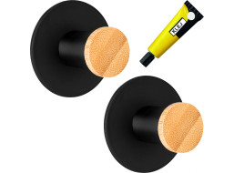 Věšák na ručník KOVIR - černý - 2 kusy