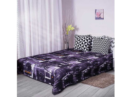 Přehoz na postel VOYAGE Taxi 220x240 cm -šedý/černý