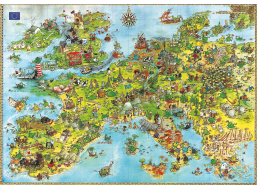 HEYE Puzzle Draci - Mapa Evropy 4000 dílků