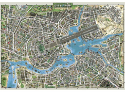 HEYE Puzzle Map Art: Město popu 2000 dílků