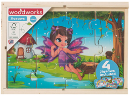 Dřevěné puzzle Víly a jednorožci 4x12 dílků