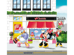 Dětský závěs DISNEY - Minnie a Daisy na nákupech - 180x160 cm