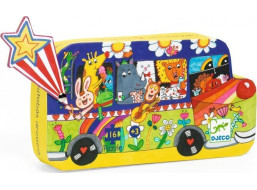 DJECO Puzzle Duhový autobus 16 dílků