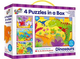 GALT Puzzle V zemi dinosaurů 4v1 (12,16,20,24 dílků)