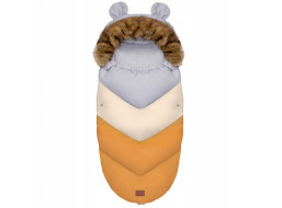 Fusak do kočárku TEDDY PRO V-LINE - pastelový oranžový/béžový/šedý