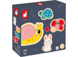 JANOD Dřevěné obrysové puzzle Zahrada 4v1 (2,3,4,5 dílků)