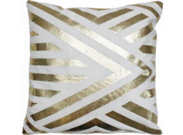 Polštář DECO VELVET Geometric 45x45 cm - bílý/zlatý