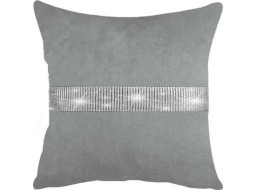 Polštář CLARE VELVET se zirkony 45x45 cm - šedý