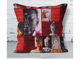 Povlak na polštář ZEN Budha 40x40 cm - červený