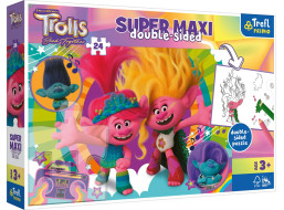 TREFL Oboustranné puzzle Trollové 3: Šťastný Trollí den SUPER MAXI 24 dílků