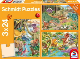 SCHMIDT Puzzle Dinosauři 3x24 dílků