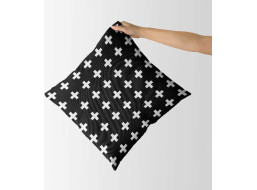 Povlak na polštář ESCOBAR Cross 45x45 cm - černý/bílý