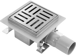 Odtokový sprchový žlab REA CROSS - hranatý - 12x12 cm - broušená ocel