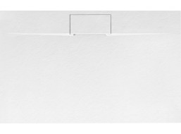 Sprchová SMC vanička REA BAZALT Long 80x100 cm - imitace kamene - bílá