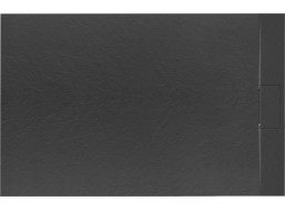 Sprchová SMC vanička REA BAZALT 90x120 cm - imitace kamene - černá