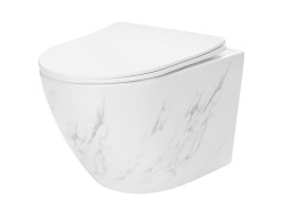 Závěsné WC Rea CARLOS RIMLESS NATURE MARBLE - imitace mramoru + Duroplast sedátko flat