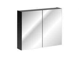 Koupelnová závěsná skříňka SANTANO BLACK 80 cm - se zrcadlem