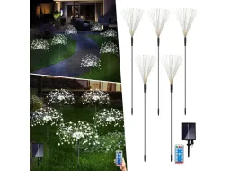 Zahradní LED solární lampy do země VĚJÍŘKY - 90 cm - 5 ks