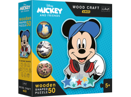 TREFL Wood Craft Junior puzzle Ve světě Mickeho Mouse 50 dílků