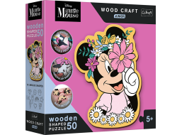 TREFL Wood Craft Junior puzzle Ve světě Minnie Mouse 50 dílků