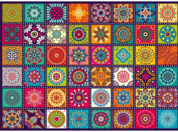 CHERRY PAZZI Puzzle Čtverce s ornamenty 1000 dílků