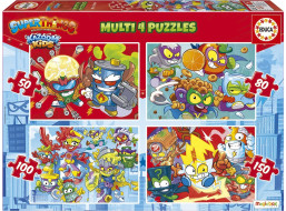 EDUCA Puzzle Superthings 4v1 (50,80,100,150 dílků)