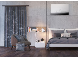 Designový závěs - Šedé květy - 140x245 cm