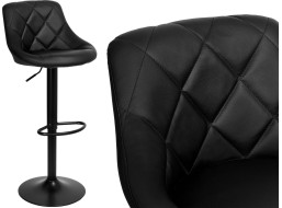 Barová židle CYDRO BLACK - černá - ekokůže