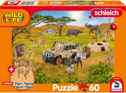 SCHMIDT Puzzle Schleich V Savaně 60 dílků + figurka Schleich