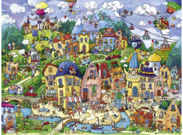 HEYE Puzzle Veselé městečko 1500 dílků
