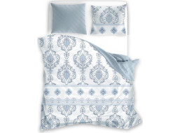 Saténové povlečení PURE SATEEN - modré/ornamenty - 220x200 cm