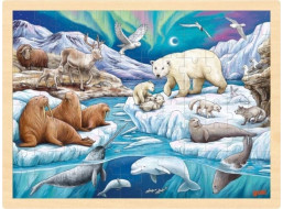 GOKI Dřevěné puzzle Polární noc 96 dílků
