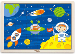 VIGA Dřevěné puzzle Cesta do vesmíru 24 dílků