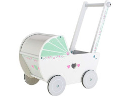 ECOTOYS Dřevěný kočárek pro panenky