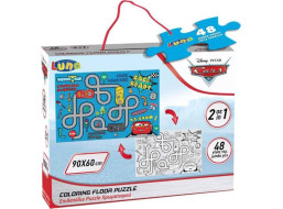LUNA Oboustranné puzzle Auta: Bludiště 48 dílků