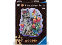 RAVENSBURGER Dřevěné obrysové puzzle Kouzelná kočka 150 dílků