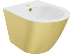 Závěsný bidet MEXEN LENA 48 cm - bílý/zlatý broušený, 35224807