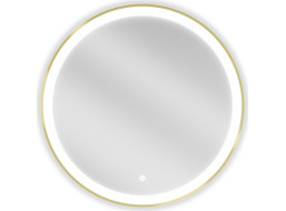 Kulaté zrcadlo MEXEN ESSO 70 cm se zlatým okrajem - s LED podsvícením a vyhříváním, 9825-070-070-611-50