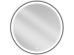 Kulaté zrcadlo MEXEN ESSO 90 cm s černým okrajem - s LED podsvícením a vyhříváním, 9825-090-090-611-70