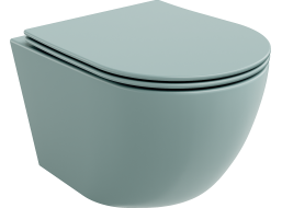 Závěsné WC MEXEN LENA - RIMLESS + duroplast sedátko Slim - světle zelená matná, 30224048