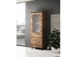 Vitrína NORD - 182,5x60x38 cm - dub wotan/antracit