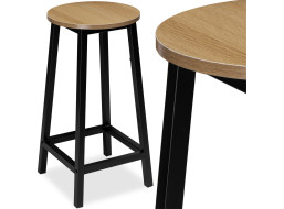 Barová židle FLINT Modern Oak - dub/černá