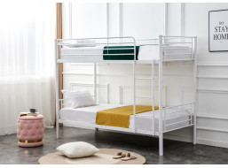 Kovová patrová postel BUNKY 200x90 cm - bílá
