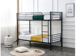 Kovová patrová postel BUNKY 200x90 cm - černá