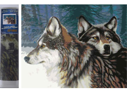 Norimpex Diamantové malování Vlci v zimě 30x40 cm