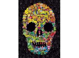 HEYE Puzzle Pens are my Friends: Doodle Skull 1000 dílků