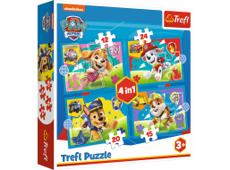 TREFL Puzzle Tlapková patrola: Běžící štěňata 4v1 (12,15,20,24 dílků)